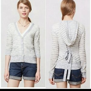 Anthropologie Moth Marled & Terry Hooded Cardigan
